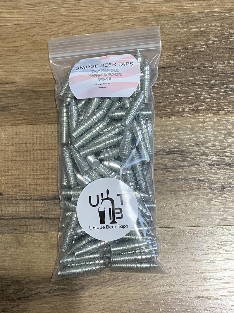 Unique Beer Taps UBT 3/8-16 X 1 1/2 in Hanger Bolts for Beer Tap Handle Display … (10, 3/8-16 x 1 1/2 in) - Image 1